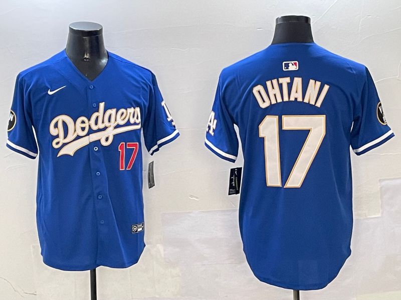Men Los Angeles Dodgers 17 Ohtani Blue Gold Game 2025 Nike MLB Jersey style 5